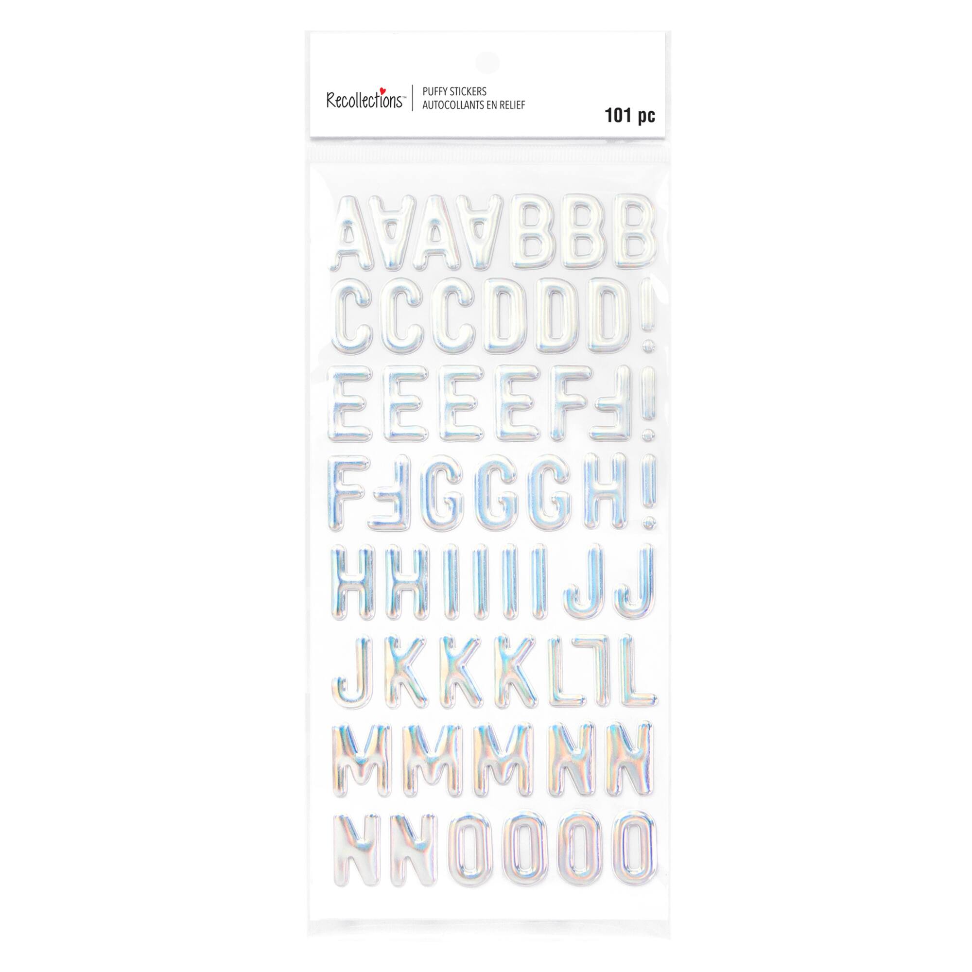 Iridescent Pastel Puffy Alphabet Stickers by Recollections™